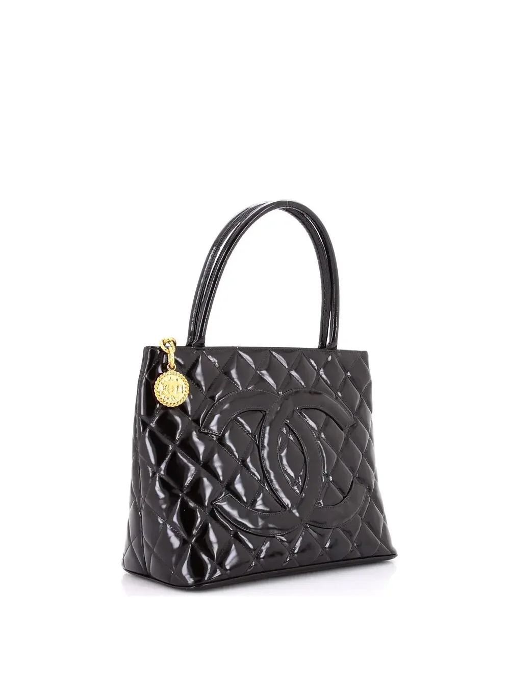 Chanel Medallion Tote Quilted Patent #342401C23B